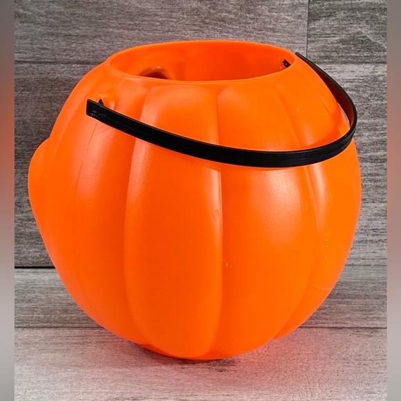 Jack O Lantern Pumpkin Bucket 1997 Vtg Trick Or Treat Grand Venture Halloween - Picture 3 of 14